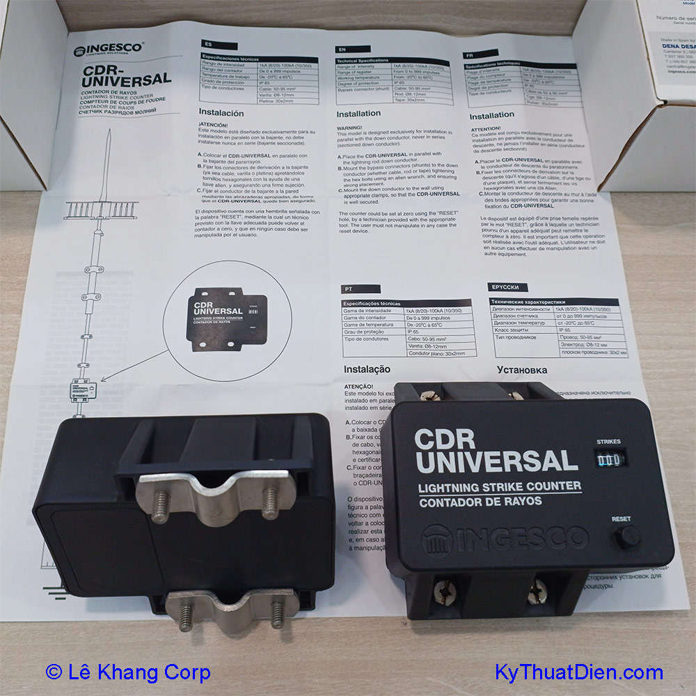 Thiết bị đếm sét CDR Universal - Chống sét Ingesco